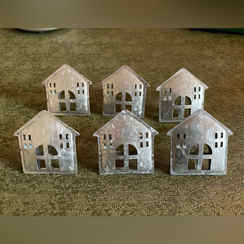 3D House style, napkin rings, set of 6